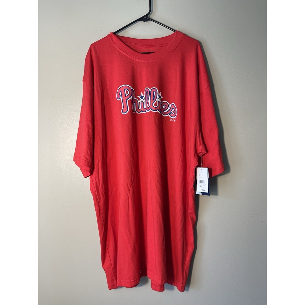 Philadelphia Phillies Logo Athletics Men's Big & Tall T-shirt Red Size 2XLT NWT